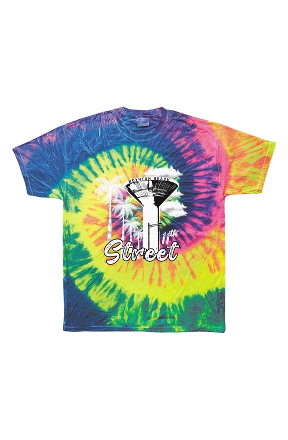 Tie Dye Neon Rainbow Adult Tee 11th street 